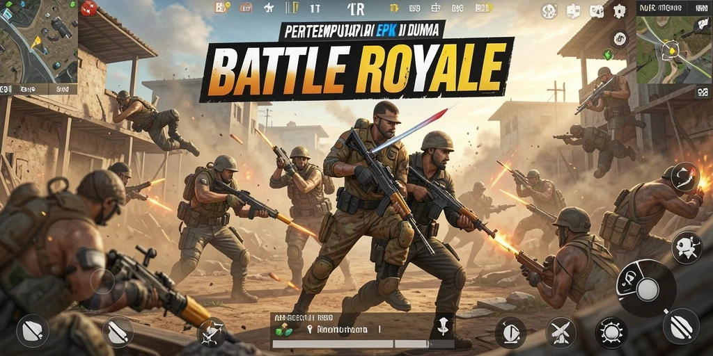 Screenshot menakjubkan dari gameplay seru Battle Royale di 34R.