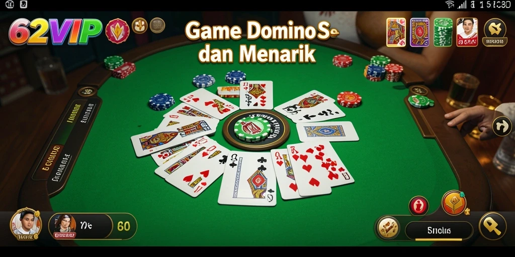 Tampilan menarik dari gameplay Domino di 62VIP.