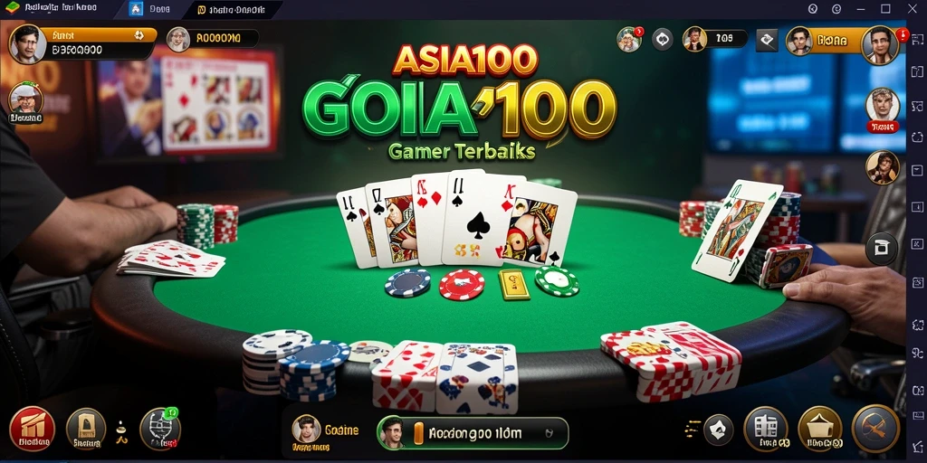 Tampilan gameplay ASIA100 yang mendebarkan di dunia poker.