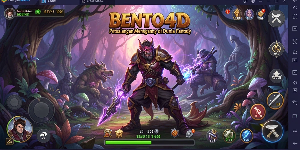 Tampilan gameplay menegangkan di dunia fantasi BENTO4D.