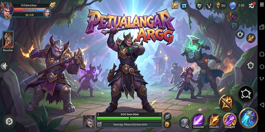 Screenshot gameplay IOSBET menampilkan pertarungan seru dalam dunia fantasi.