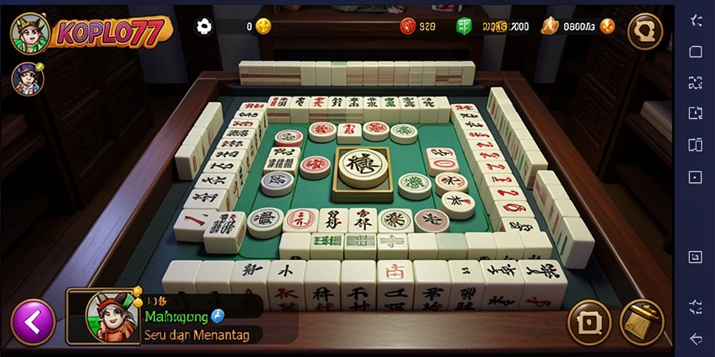 Tampilan gameplay KOPLO77 dengan grafis Mahjong yang menarik.