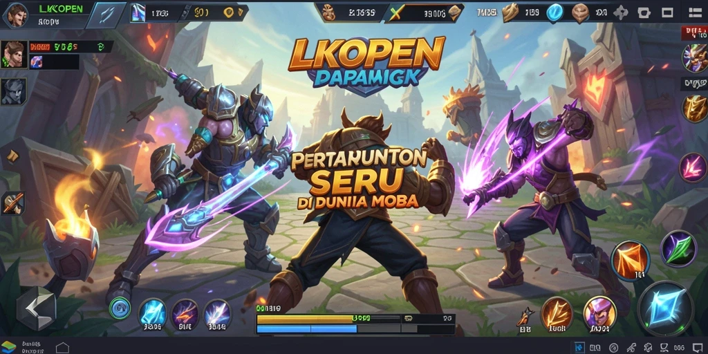 Tangkapan layar gameplay LKOPEN yang menampilkan pertarungan intens antar tim.