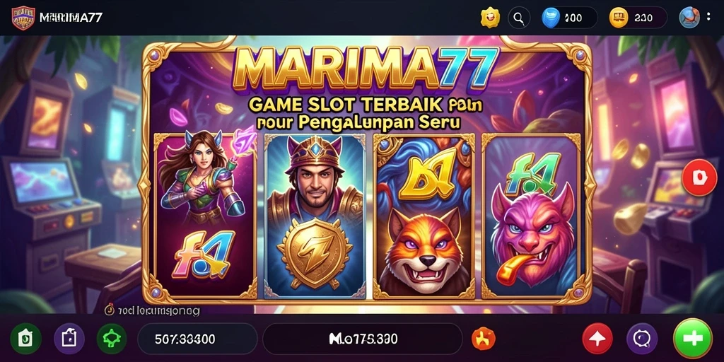 Tampilan gameplay menarik dari MARIMA77 yang penuh warna.
