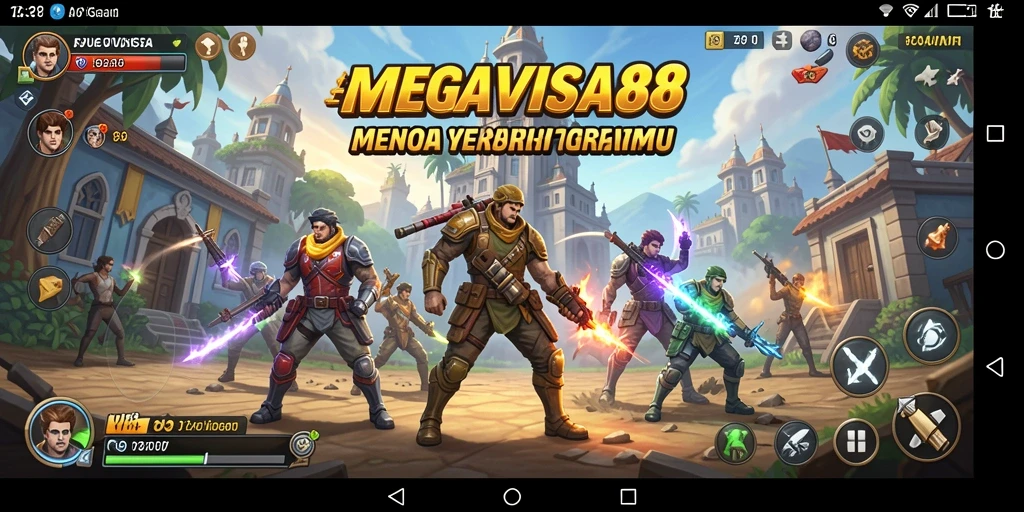 Screenshot gameplay MEGAVISA88 yang menunjukkan menara dan musuh dalam aksi.