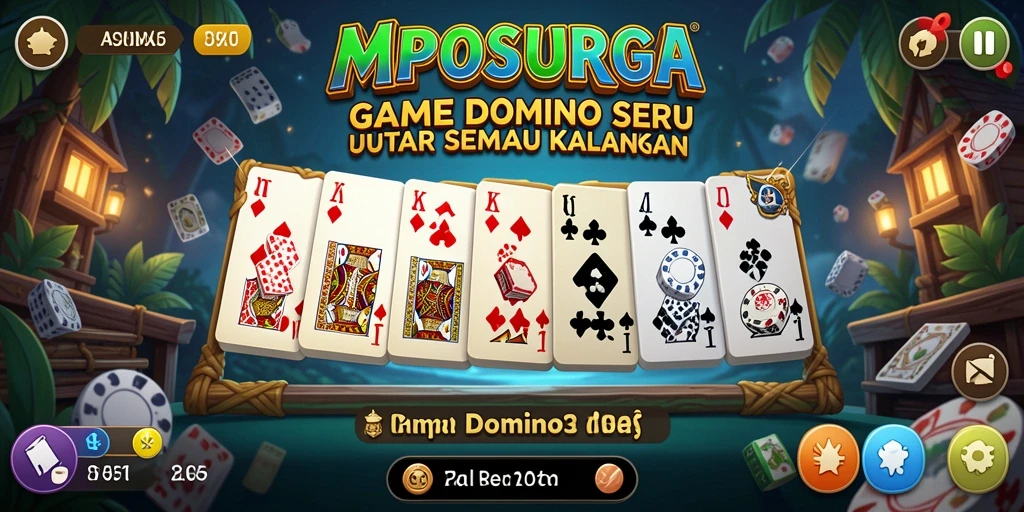 Screenshot gameplay MPOSURGA menampilkan aksi permainan Domino yang seru.
