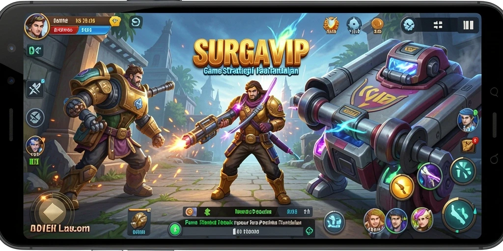 Tampilan gameplay strategis yang intens dan menantang di SURGAVIP.