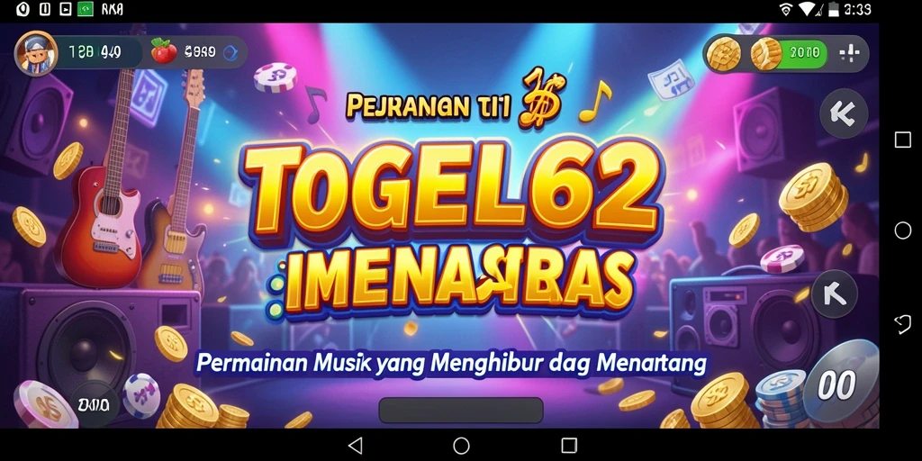 Screenshot TOGEL62 menampilkan gameplay seru saat memilih lagu dan menyelesaikan tantangan.